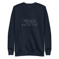 Dockline Mark Crew in Navy Blazer with Sail Cream lockup, front view