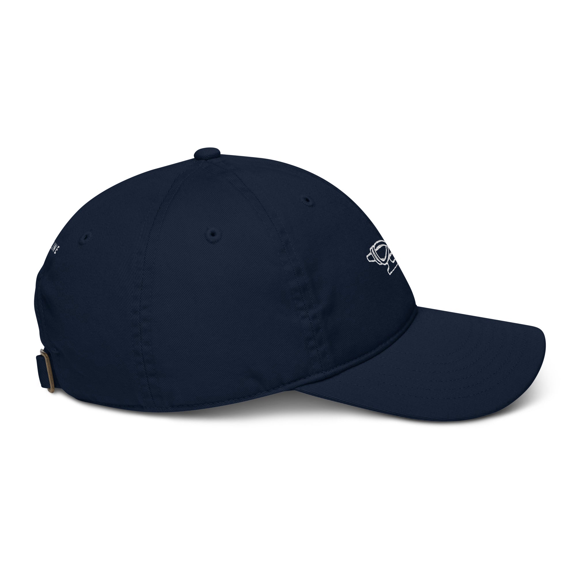 Dockline Cap in Pacific with white cleat-hitch embroidery, right side view