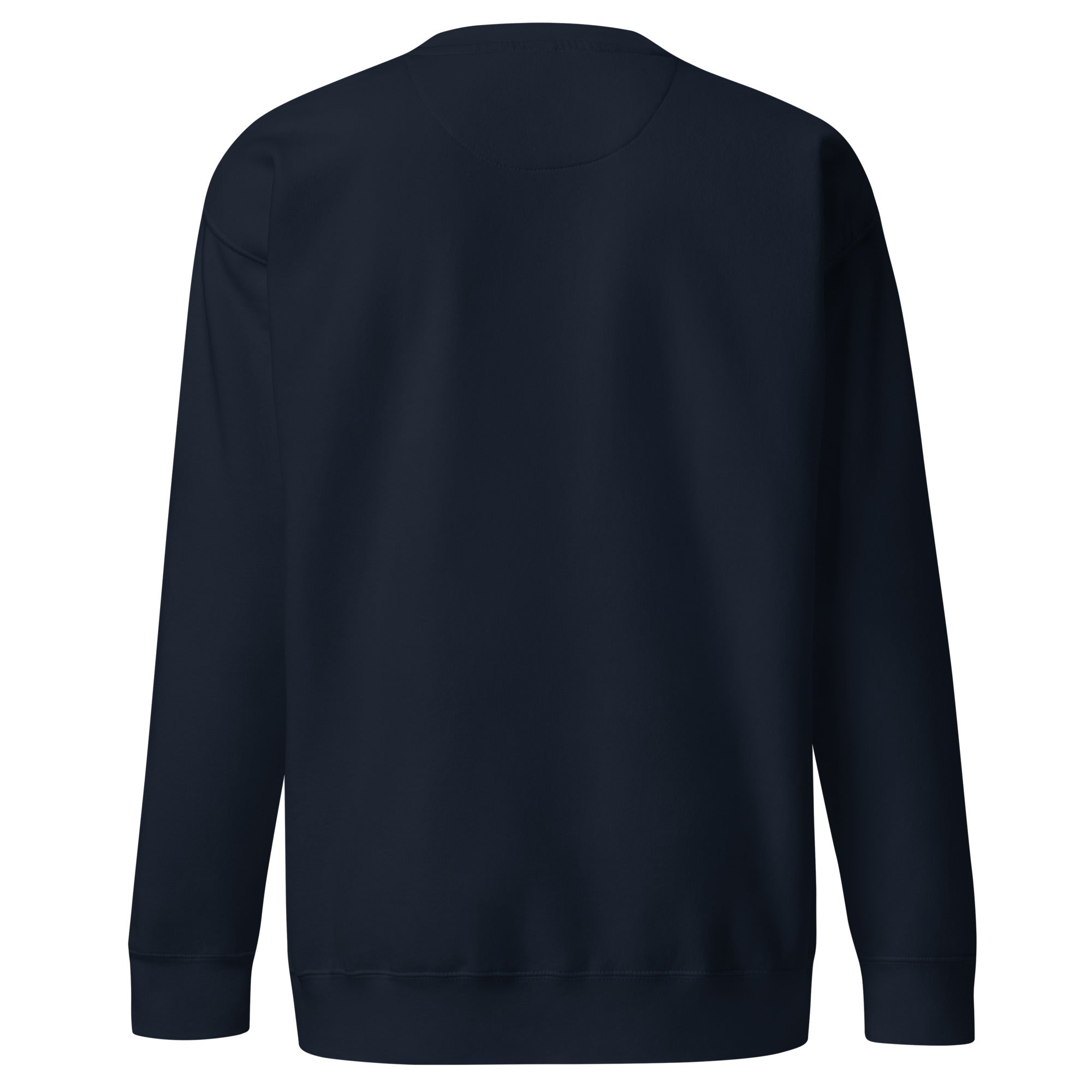 Last Boat Home Crewneck in Navy Blazer with plain back, back view