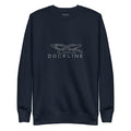 Dockline Mark Crew in Navy Blazer with Sail Cream lockup, front view