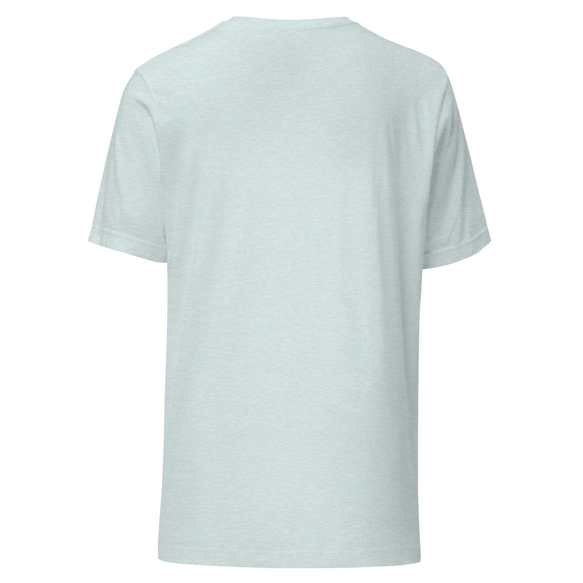 Keep the Red Tee in Heather Prism Ice Blue with plain back, product-only back view