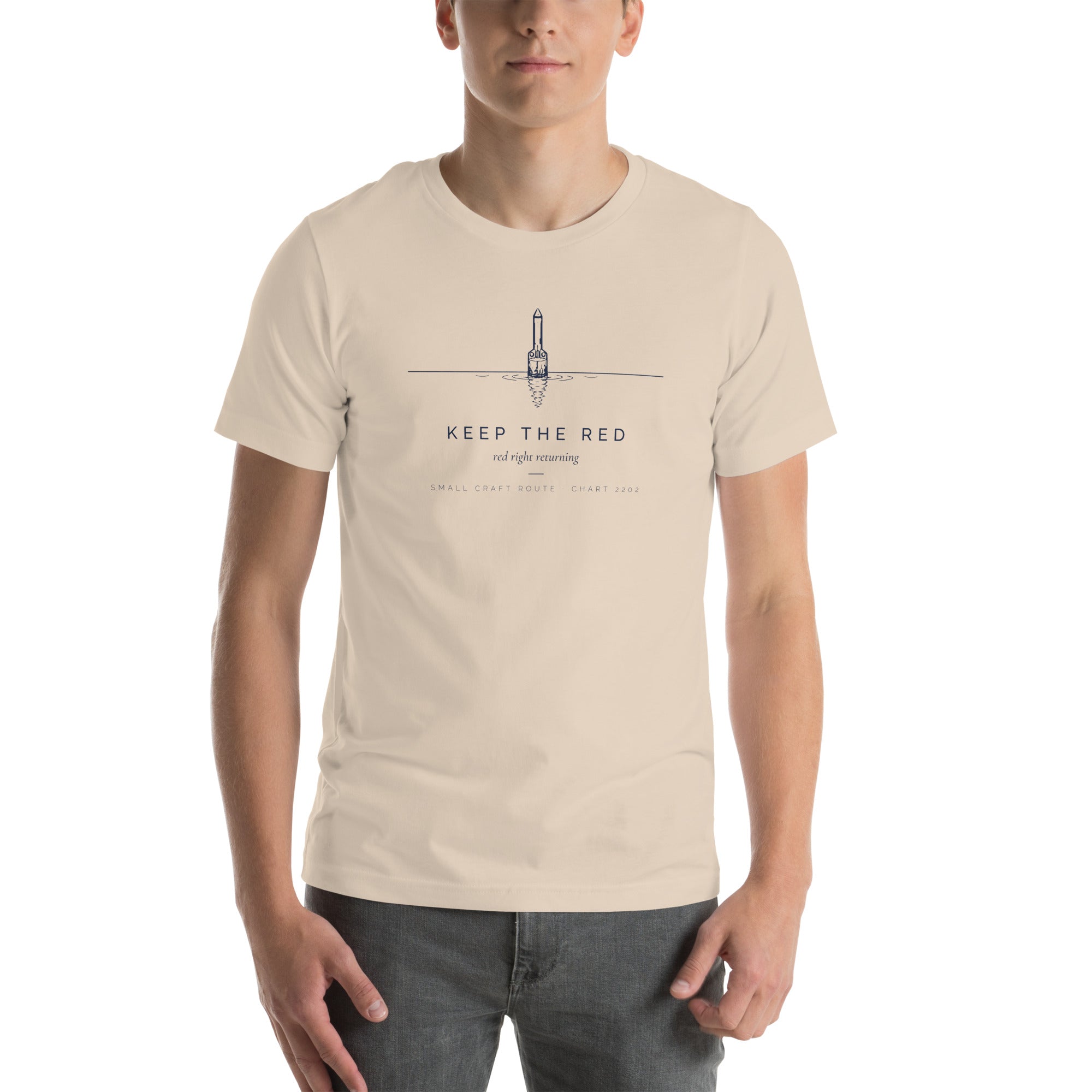 Keep the Red tee in Soft Cream, front view